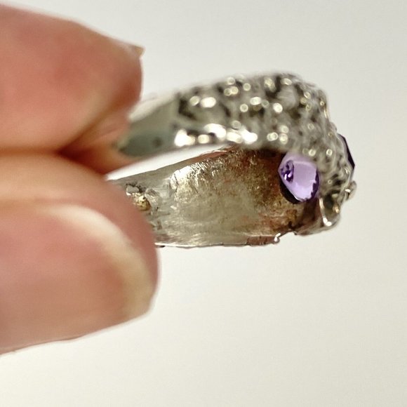 Don Dietz Handmade Amethyst 6mm Gemstone Cast Sterling Silver Ring Size 5.75 - Picture 12 of 16